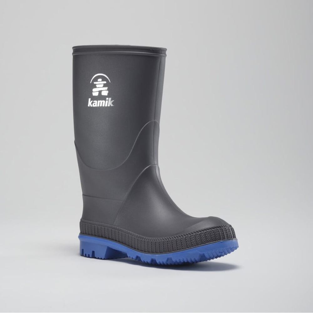 Kamik Stomp Kids Rain Boots, grey and blue